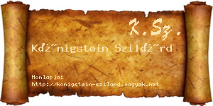 Königstein Szilárd névjegykártya
